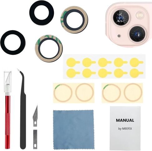 Rear Back Camera Glass Lens Cover Pre-Installed Adhesive, 2-Pack Replacement for iPhone 13 Pro and 13 Pro Max in Saudi Arabia