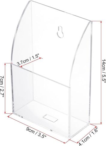 PATIKIL Remote Control Holder, 6.5 x 4.1 x 14cm Acrylic Wall Mount Caddy Organizer 1-Slot Media Storage Box for Home Office, Clear in Saudi Arabia