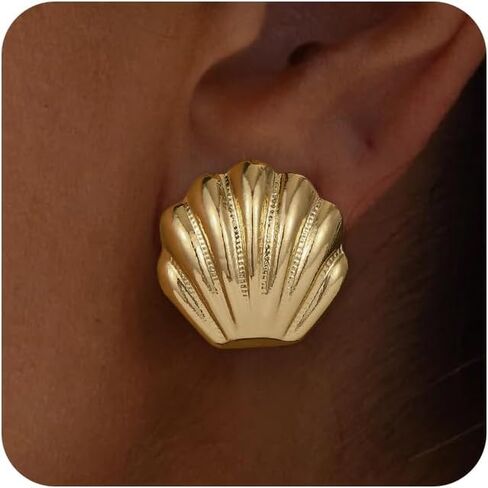 Clip on Earrings for Women Hypoallergenic Clip on Earrings for Women Statement Flower/Starfish/Shell Earrings Beach Accessories Jewelry for Womens Non Pierced Earring in Saudi Arabia