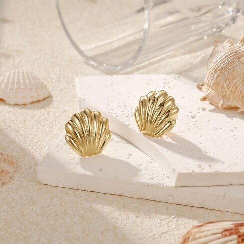 Clip on Earrings for Women Hypoallergenic Clip on Earrings for Women Statement Flower/Starfish/Shell Earrings Beach Accessories Jewelry for Womens Non Pierced Earring in Saudi Arabia