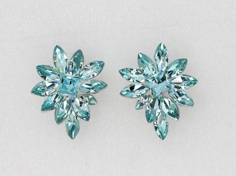 Faship Gorgeous Big Crystal Floral Cluster Pierced Clip Earrings in Saudi Arabia