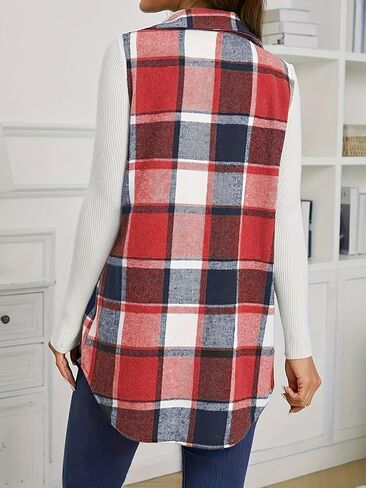 WOWCARBAZOLE WOMENS BLAID VENT BUNTER DOWN SLEEVELESS FABEL NECN TOPS TOPS OUTREAL in Kuwait