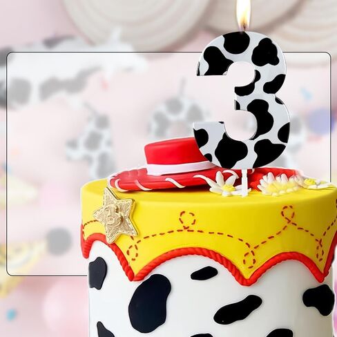 Metallic 3D Cow Birthday Candles, Zoo Number 2 Candle, Happy 2nd Birthday Candle for Cake, Farm Animal Cake Topper Decorations for Boys Girls Birthday Party Anniversary Celebration Supplies in Saudi Arabia