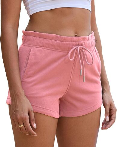 Women's Sweat Shorts Cotton French Terry Drawstring Summer Workout Casual Lounge Shorts with Pockets in Saudi Arabia