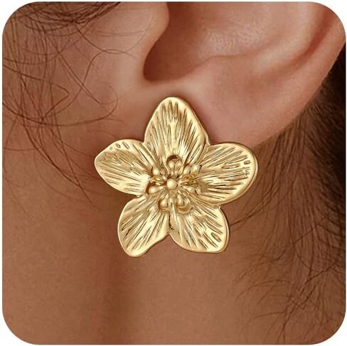 Clip on Earrings for Women Hypoallergenic Clip on Earrings for Women Statement Flower/Starfish/Shell Earrings Beach Accessories Jewelry for Womens Non Pierced Earring in Saudi Arabia