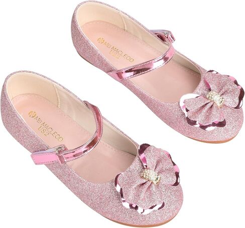فتيات ماري جين فستان أحذية راينستون فستان أحذية زلة على الفتاة باليه شقق لحفل الزفاف ، عيد الميلاد （طفل صغير/طفل كبير） in Kuwait