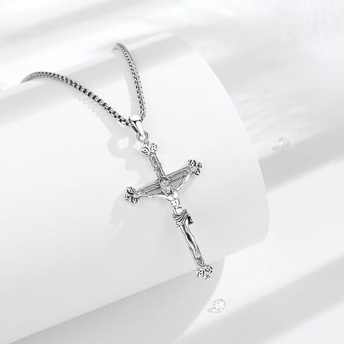 Vito 925 Sterling Silver Saint Necklaces for Women Men, St Michael/Crucifix/Caravaca/St Jude/Virgin Mary Pendant Patron Saint Amulet Medal Religion Jewelry Gift in Saudi Arabia