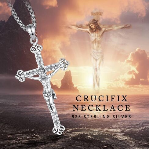 Vito 925 Sterling Silver Saint Necklaces for Women Men, St Michael/Crucifix/Caravaca/St Jude/Virgin Mary Pendant Patron Saint Amulet Medal Religion Jewelry Gift in Saudi Arabia