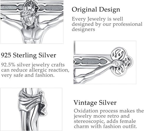 Vito 925 Sterling Silver Saint Necklaces for Women Men, St Michael/Crucifix/Caravaca/St Jude/Virgin Mary Pendant Patron Saint Amulet Medal Religion Jewelry Gift in Saudi Arabia