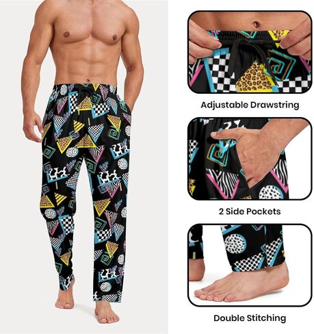 Men's Pajama Pants Loose and lightweight Sleep Lounge Bottoms with pockets Drawstring in Saudi Arabia