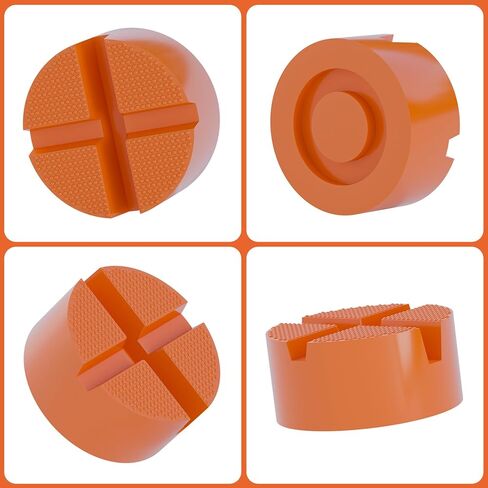 2pcs floor jack rrabber pad ، round dound x -grooves panch patch jack jack pad ، محول سد مقبس عالمي لمقابس المقطورة -حامي السكك الحديدية ، قم بتناسب سيارات مختلفة بسهولة 3.9 × 3.9 × 1.8 في in Kuwait