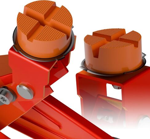 2pcs floor jack rrabber pad ، round dound x -grooves panch patch jack jack pad ، محول سد مقبس عالمي لمقابس المقطورة -حامي السكك الحديدية ، قم بتناسب سيارات مختلفة بسهولة 3.9 × 3.9 × 1.8 في in Kuwait