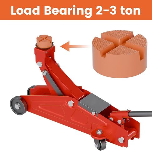 2pcs floor jack rrabber pad ، round dound x -grooves panch patch jack jack pad ، محول سد مقبس عالمي لمقابس المقطورة -حامي السكك الحديدية ، قم بتناسب سيارات مختلفة بسهولة 3.9 × 3.9 × 1.8 في in Kuwait