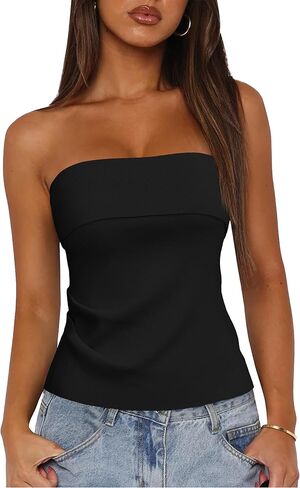 Arach&Cloz Women’s Silk Blend Non Slip Summer Going Out Tube Tops 2025 in Kuwait