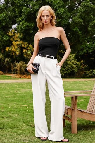 Arach&Cloz Women’s Silk Blend Non Slip Summer Going Out Tube Tops 2025 in Kuwait