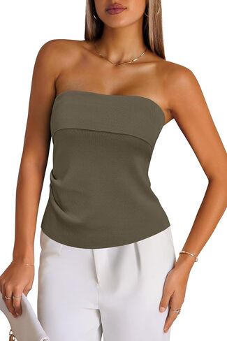 Arach&Cloz Women’s Silk Blend Non Slip Summer Going Out Tube Tops 2025 in Saudi Arabia