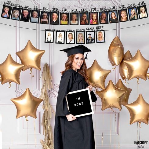 لافتة صور التخرج من KatchOn، K-12 مقاس 5x7 - بطاقات الصور 12+6 | لافتة التخرج 2024 مخصصة، ديكورات التخرج فئة 2024 | لافتة صور التخرج باللون الأسود، وديكورات حفلات التخرج in Saudi Arabia