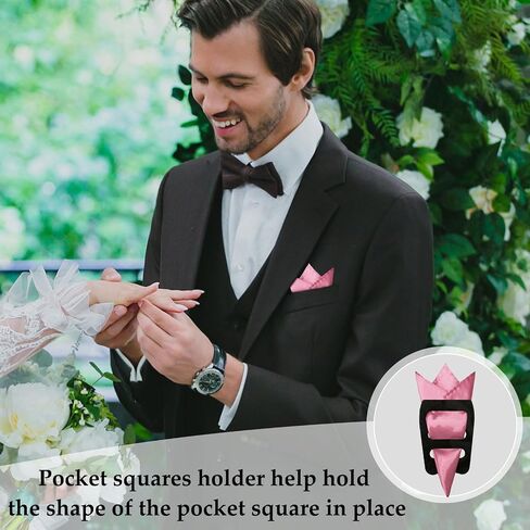 Pocket Squares, Handkerchiefs with Pocket Squares Holder Solid Color Hankies for Wedding Churches 12in in Saudi Arabia