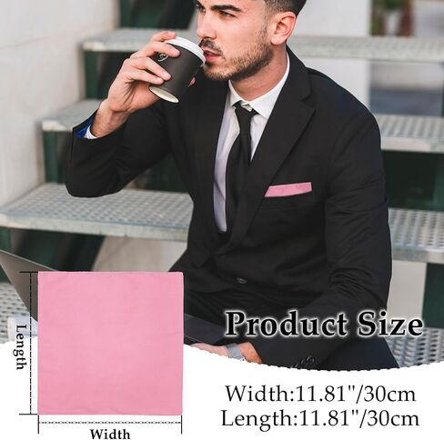 Pocket Squares, Handkerchiefs with Pocket Squares Holder Solid Color Hankies for Wedding Churches 12in in Saudi Arabia