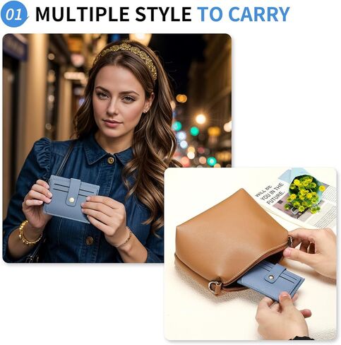 Small Credit Card Wallet Slim Wallet for Women and Men, PU Leather Minimalist Card Holder - 5 Card Slots & 1 Pocket with ID Window, Pink in Saudi Arabia
