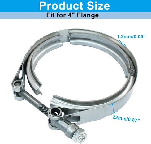 4 Inch Stainless Steel 304 V-Band Clamp, Quick Release Clamp Universal Flange Kit, Racing Exhaust Down Pipes for Ford Pickup Trucks in Saudi Arabia