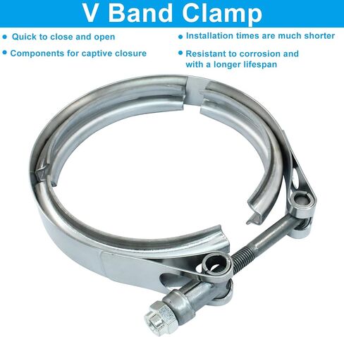 4 Inch Stainless Steel 304 V-Band Clamp, Quick Release Clamp Universal Flange Kit, Racing Exhaust Down Pipes for Ford Pickup Trucks in Saudi Arabia