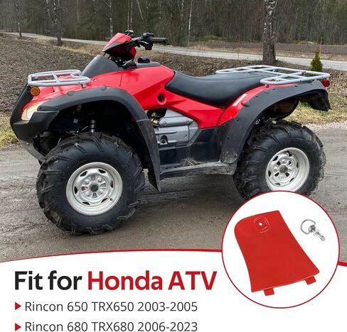 Javik Red Attility Storage Box Cover Lid Stud with Lock Pin Kit Fit for Rincon 650 Trx650 2003-2005 Rincon 680 TRX680 2006-2023 ، OEM#61110-HN8-000ZA 61110HN8000 17225KN5671 in Kuwait