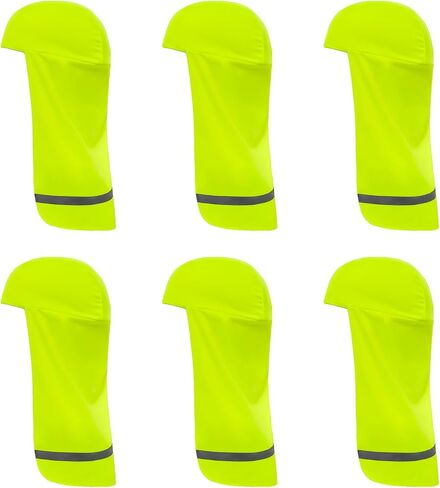 6 Pcs Hard Hat Sun Shade with Reflective Strip Hard Hat Elastic Neck Shade Cooling Skull Cap Sun Neck Protector Quick Dry Neck Cover for Outdoor Activities Fishing Riding in Saudi Arabia