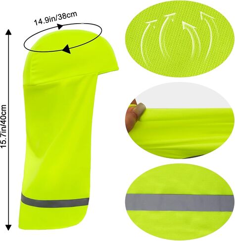 6 Pcs Hard Hat Sun Shade with Reflective Strip Hard Hat Elastic Neck Shade Cooling Skull Cap Sun Neck Protector Quick Dry Neck Cover for Outdoor Activities Fishing Riding in Saudi Arabia
