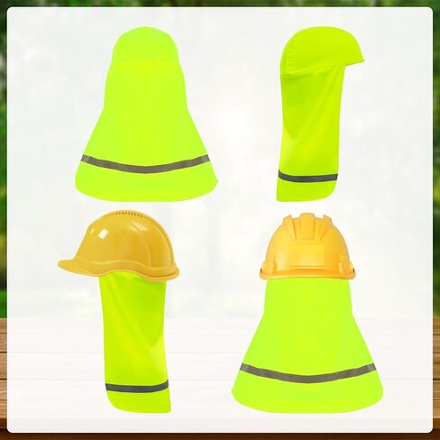 6 Pcs Hard Hat Sun Shade with Reflective Strip Hard Hat Elastic Neck Shade Cooling Skull Cap Sun Neck Protector Quick Dry Neck Cover for Outdoor Activities Fishing Riding in Saudi Arabia