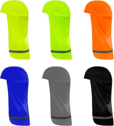 6 Pcs Hard Hat Sun Shade with Reflective Strip Hard Hat Elastic Neck Shade Cooling Skull Cap Sun Neck Protector Quick Dry Neck Cover for Outdoor Activities Fishing Riding in Saudi Arabia