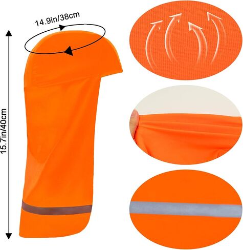 6 Pcs Hard Hat Sun Shade with Reflective Strip Hard Hat Elastic Neck Shade Cooling Skull Cap Sun Neck Protector Quick Dry Neck Cover for Outdoor Activities Fishing Riding in Saudi Arabia