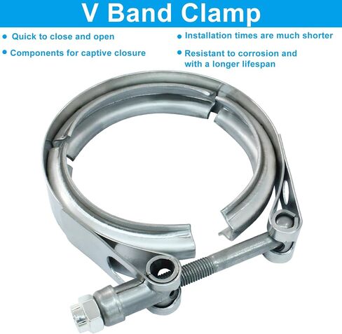 4 Inch Stainless Steel 304 V-Band Clamp, Quick Release Clamp Universal Flange Kit, Racing Exhaust Down Pipes for Ford Pickup Trucks in Saudi Arabia
