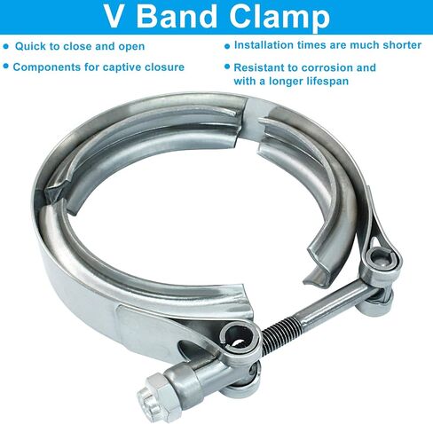 4 Inch Stainless Steel 304 V-Band Clamp, Quick Release Clamp Universal Flange Kit, Racing Exhaust Down Pipes for Ford Pickup Trucks in Saudi Arabia