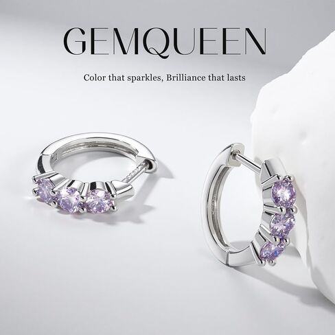 Moissanite Earrings Hoops : 18K White Gold Plated 925 Sterling Silver Earrings Hypoallergenic Small Gold Huggie Hoop Earrings for Women Men Round Cut Multicolor VVS1 in Saudi Arabia