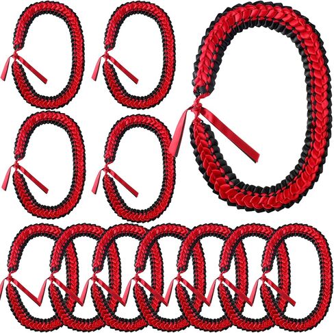 Yunlly 2025 Graduation Leis Ribbon Class of 2025 Ribbon Handmade Double Braided Necklace Adjustable Graduates Grad Leis for Graduation Gifts in Kuwait