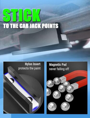 Pinch Weld Jack Adapter, Magnetic Frame Rail Protector for Car Jack, Prevent Slide During Changing Oil,Tire Or Repair,Mechanic Tools in Garage，Floor Jack Accessories(red-1) in Kuwait