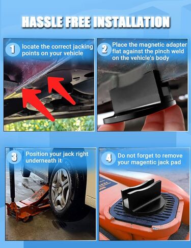 Pinch Weld Jack Adapter, Magnetic Frame Rail Protector for Car Jack, Prevent Slide During Changing Oil,Tire Or Repair,Mechanic Tools in Garage，Floor Jack Accessories(red-1) in Kuwait