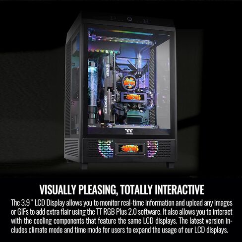 Thermaltake Tower 200 Series Black LCD Panel Kit, 3.9" LCD Display, Supported by Tt RGB Plus 2.0 Software, AC-066-OO1NAN-A1, 3 Year Warranty in Kuwait