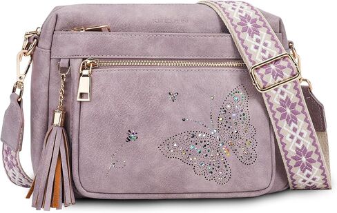 Crossbody Bags for Women Trendy Leather Crossbody Purse Shoulder Handbags Butterfly Design in Saudi Arabia