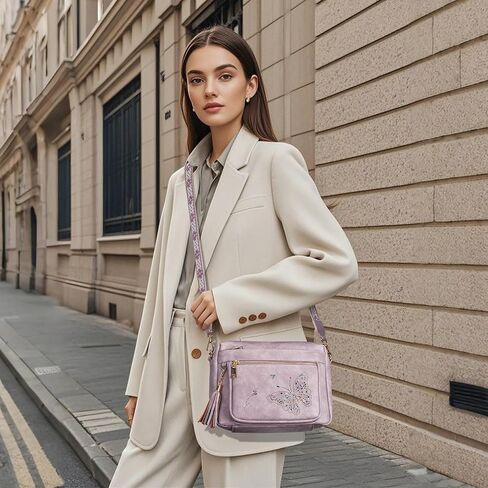 Crossbody Bags for Women Trendy Leather Crossbody Purse Shoulder Handbags Butterfly Design in Saudi Arabia