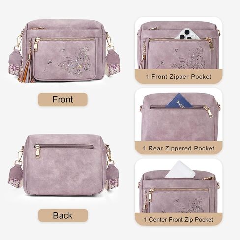 Crossbody Bags for Women Trendy Leather Crossbody Purse Shoulder Handbags Butterfly Design in Saudi Arabia