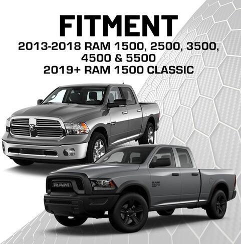 حامل الهاتف الخلوي Bulletpoint Dash Mount متوافق مع 2013-2018 RAM Truck & 2019+ RAM 1500 Classic 20mm Ball Mount - متوافق مع هواتف iPhone وAndroid الذكية (RubiGrid Multi-Device Mount) in Kuwait