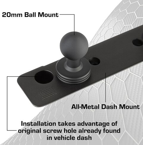 حامل الهاتف الخلوي Bulletpoint Dash Mount متوافق مع 2013-2018 RAM Truck & 2019+ RAM 1500 Classic 20mm Ball Mount - متوافق مع هواتف iPhone وAndroid الذكية (RubiGrid Multi-Device Mount) in Kuwait