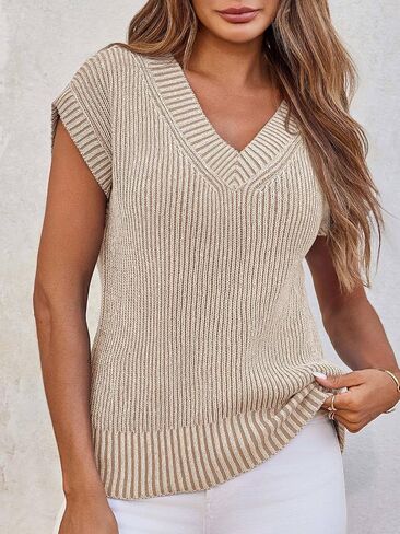 Saodimallsu Womens v الرقبة القصيرة الأكمام سترة الصيف خفيفة الوزن غطاء الأكمام غير الرسمية فضفاضة فضفاضة تربط قمم الخزان in Kuwait