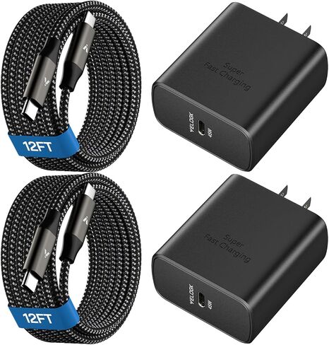 شاحن USB C فائق السرعة 45 وات، شاحن هاتف Android من النوع C بقوة 45 وات مع أسلاك من النوع C بطول 10 أقدام لهاتف Samsung Galaxy S24 Ultra/S24+/S23 Ultra/S23+/S22 Plus/S21/S20، Galaxy Tab S9/S8 Ultra in Saudi Arabia