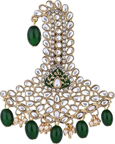 I Jewels Gold Plated Indian Wedding Bollywood Stone Pearl Work Safa Kalangi Brooch for Groom/Men/Dulha Pagadi in Kuwait