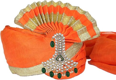 I Jewels Gold Plated Indian Wedding Bollywood Stone Pearl Work Safa Kalangi Brooch for Groom/Men/Dulha Pagadi in Kuwait