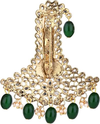 I Jewels Gold Plated Indian Wedding Bollywood Stone Pearl Work Safa Kalangi Brooch for Groom/Men/Dulha Pagadi in Kuwait