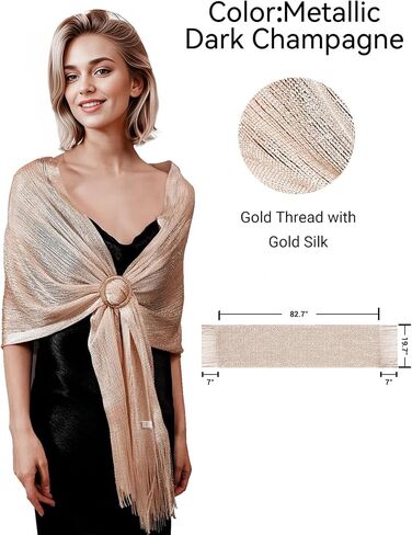 MissShorthair Women's Sparkle Shawls and Wraps for Party Dresses in Saudi Arabia